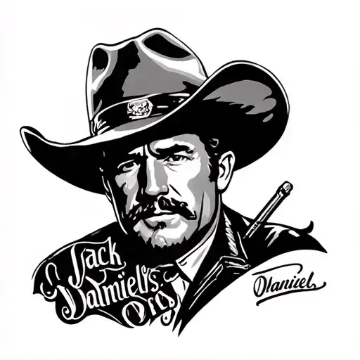 Jack Daniel's, John Wayne, signature tattoo design idea