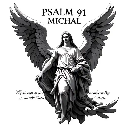 "Psalm 91" arch angel Michael tattoo design idea