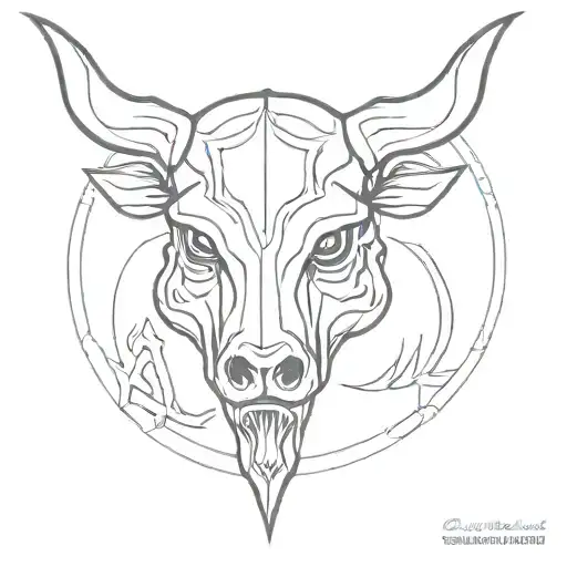 celtic boar skull angry tattoo design idea