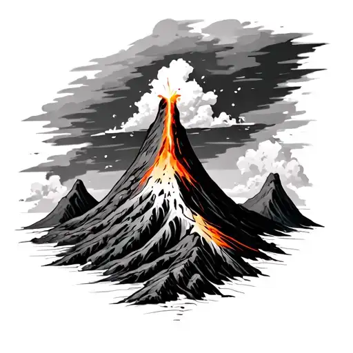 Volcano tattoo design idea