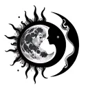 maternity moon sun  tattoo design idea