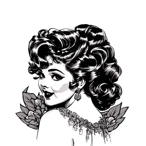 Chubby Pin Up Girl tattoo design idea
