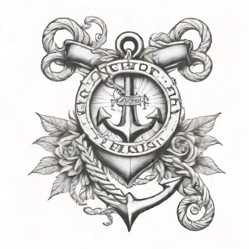 anchor intertwined with names incorporated.  Andrea Amelia Ava Ella tattoo design idea