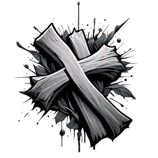 three crosses horizontally tattoo design idea