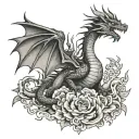 basic textured black and grey dragon chest tattoo  tattoo design idea