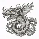 basic textured black and grey dragon chest tattoo  tattoo design idea