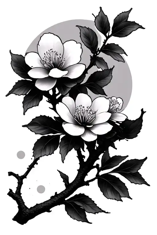 Japanese cherry blossom tattoo design idea