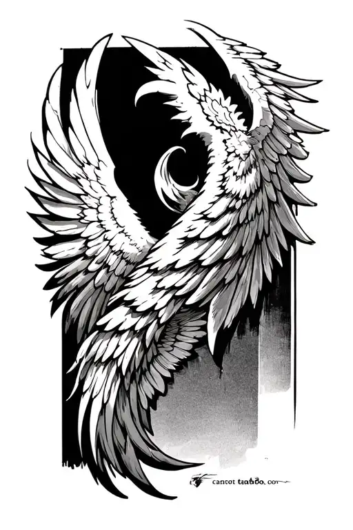 angel wings tattoo design idea