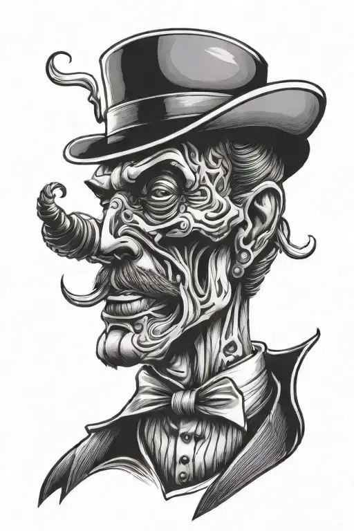 old fashioned gangster tattoo design idea