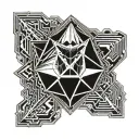 Geometric diamond design, solid black, white background, small tattoo design, H. R. Giger tattoo design idea