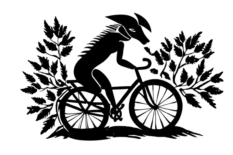 kokopelli on a bike silhouette tattoo design idea