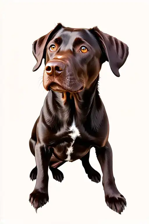 Chocolate Lab dog tattoo design idea
