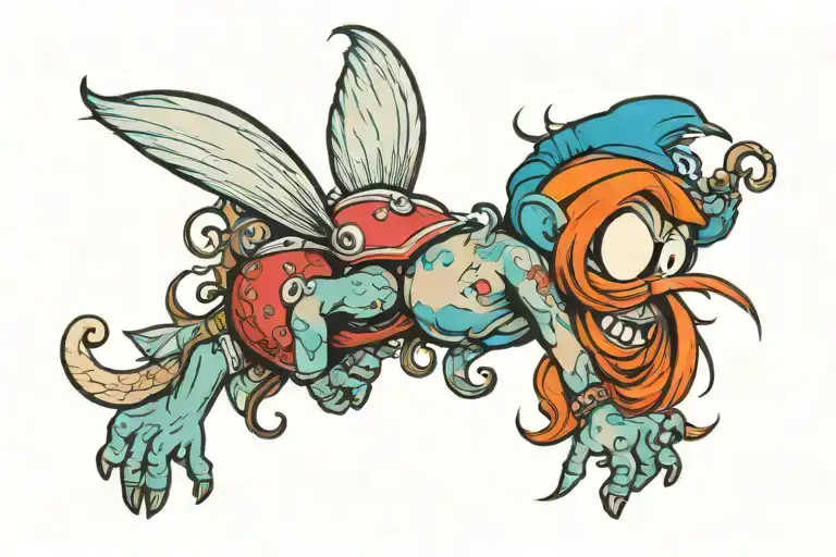 Smurf tramp stamp tattoo design idea