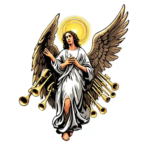 7 angel with 7 trumpets tattoo tattoo design idea