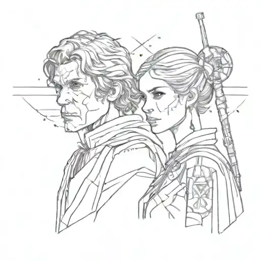 star wars couple tattoo design idea