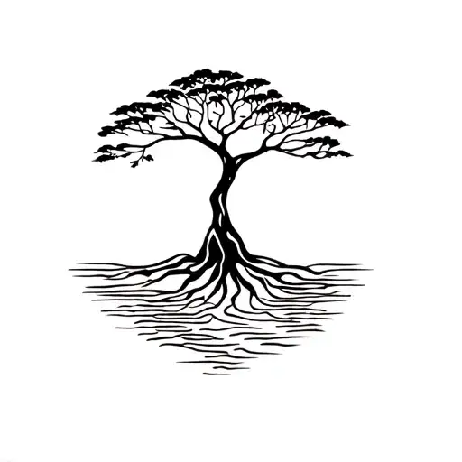 Colombia and Salvador culture mix tree of life tattoo design idea