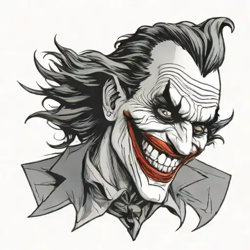 joker smiling tattoo design idea