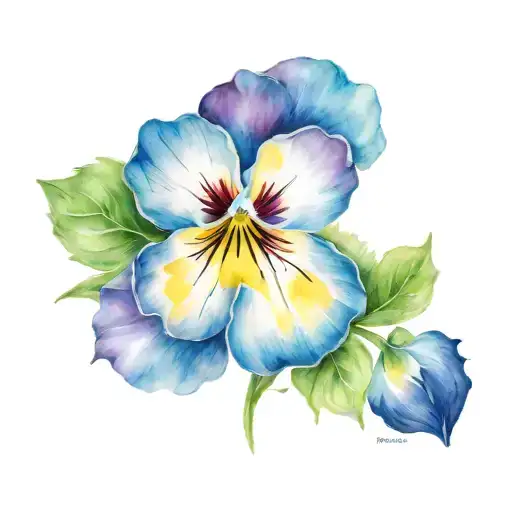 pansy and daisy tattoo design idea