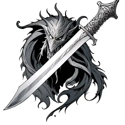 realism monster reborn yu gi oh sword tattoo design idea