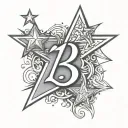 number 13 stars tattoo design idea