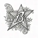 number 13 stars tattoo design idea