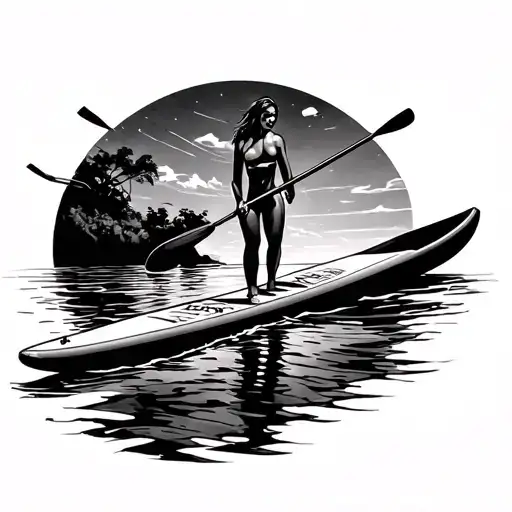 Paddleboard tattoo design idea