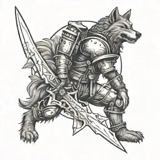 Jet Plane, Daisy, Werewolf, Moon, Knight holding a Sword, Spaceman tattoo design idea