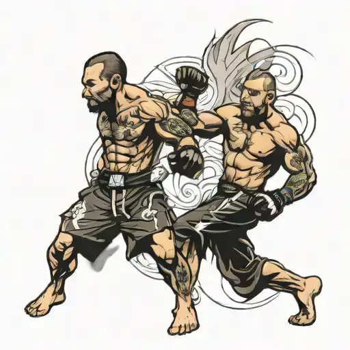 mma fighters tattoo design idea