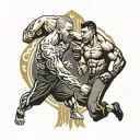 mma fighters tattoo design idea