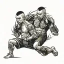mma fighters tattoo design idea