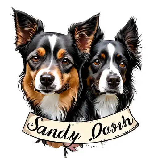 dog names sandy cash and doris tattoo design idea