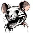 rat skull with grin tattoo design idea