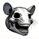 rat skull with grin tattoo design idea