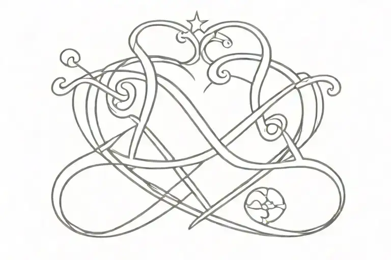 heart and infinity symbol incorporated representing tattoo design idea