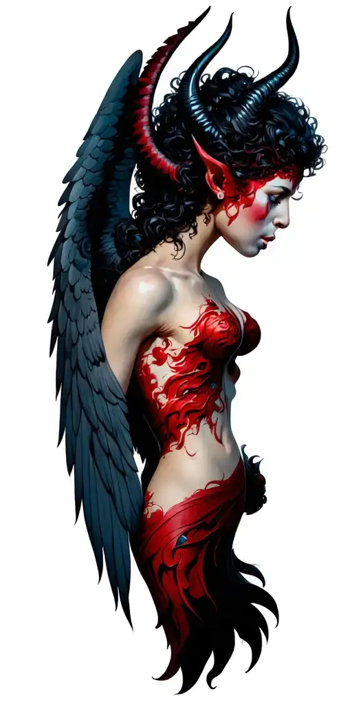 gemini devil vs angel tattoo design idea