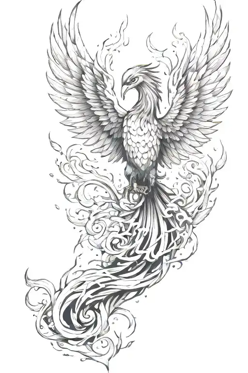 divorce process that ends, phoenix rising from the ashes tattoo design idea