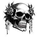 See No Evil skull soft shading tattoo design idea