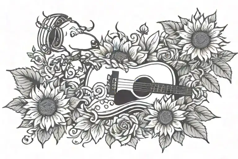 music,sunflowers,roses,bon jovi,snoopy,hershey tattoo design idea