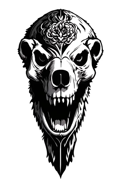 Bear skull tattoo design idea
