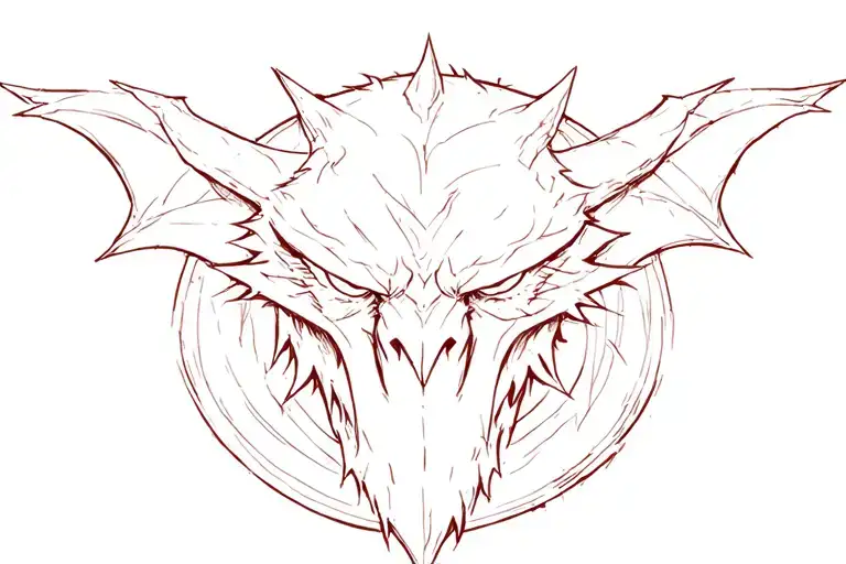 balrog head lord of the rings tattoo design idea