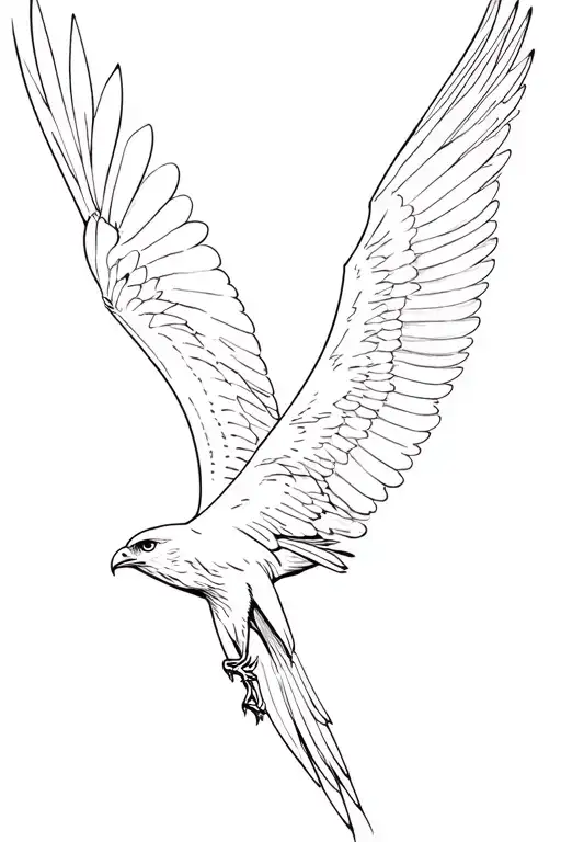 hawk soaring tattoo design idea