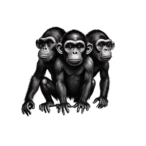 3 Wise Monkeys tattoo design idea
