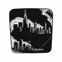 chicago skyline life, catholic tattoo design idea