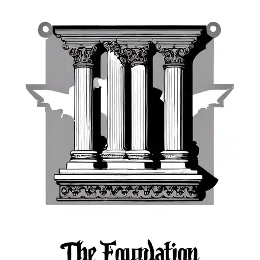 The Foundation”Design Structure:Three Pillars rising vertically:Left Pillar: Symbolizes FatherhoodCenter Pillar: Sy tattoo design idea