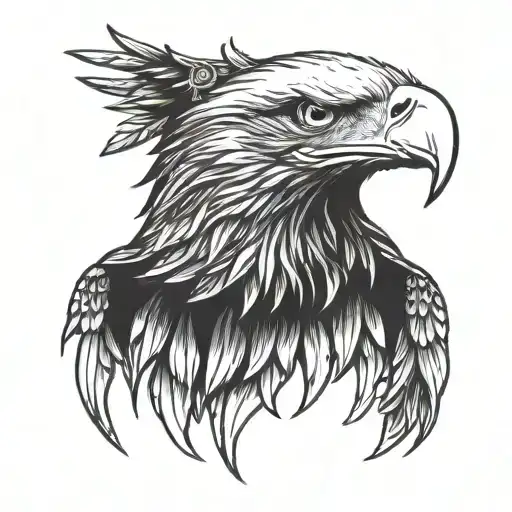 Bald eagle head tattoo design idea