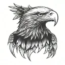 Bald eagle head tattoo design idea