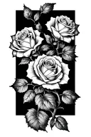 roses on vine tattoo design idea