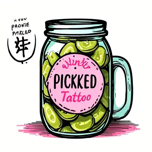 pickle jar that says pickled pink tattoo design idea