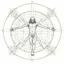 Vitruvian man leonardo da vinci tattoo design idea