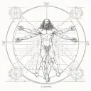 Vitruvian man leonardo da vinci tattoo design idea